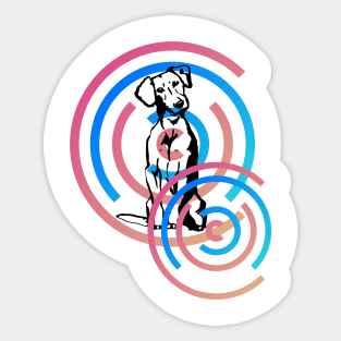 Cool dog T shirt Sticker